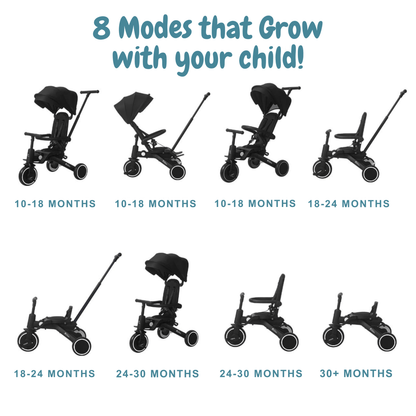 Xplor Plus 6 in 1 Foldable Trike - Green (10m-5y)