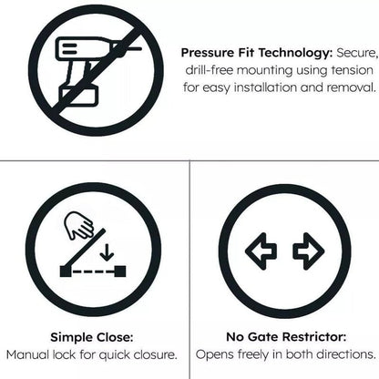 FYLO Baby Safety Stair Gate Pressure Fit 75cm-86cm- Grey- Grade A